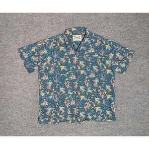 Howler Bros Shirt Mens Medium Dobby Camp Guayabera Gallos Roosters